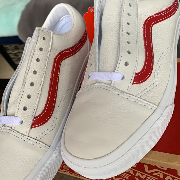 VANS OLD SKOOL LEATHER POP Trwht/Chili Pepper WMNS - Picture 11 of 14